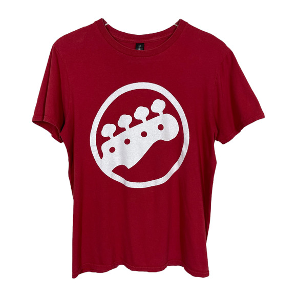 Anvil Other - Bass Guitar Graphic Tee Medium Soft Rock N Roll Red White T-Shirt